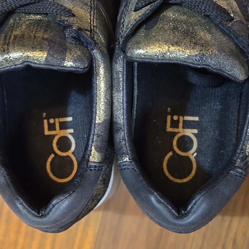 Cofi Holly Leather Metallic Camo Fashion Sneakers View 3